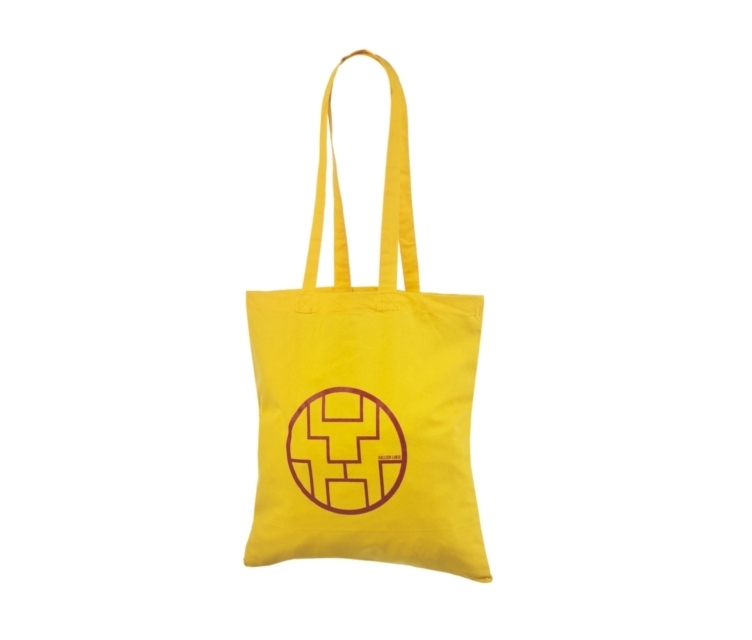 Dzeltens, ekonomisks kokvilnas maisiņš ar apdruku