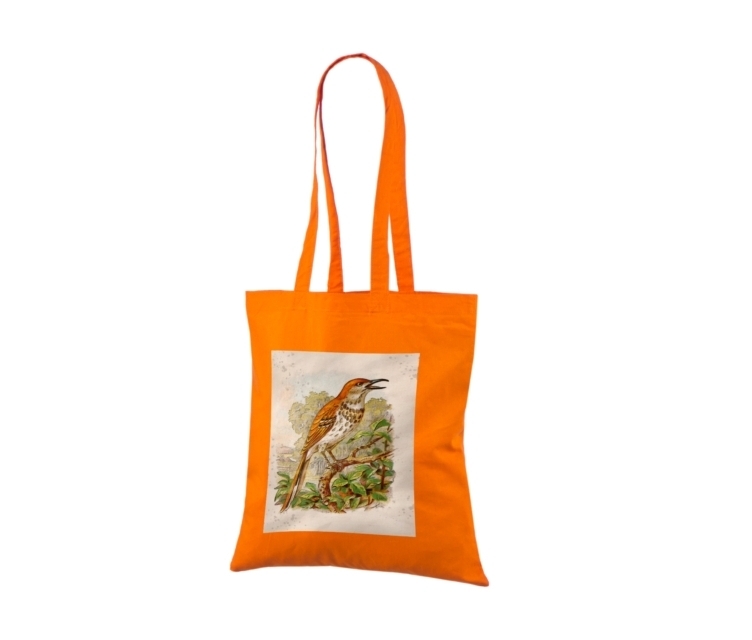 Ekonomisks, oranžs kokvilnas maisiņš ar unikālu dizainu