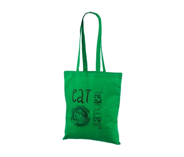 Ekonomisks, zaļš kokvilnas maisiņš ar apdruku