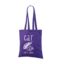 Violets ekonomisks kokvilnas maisiņš ar uzņēmuma personalizētu logotipu