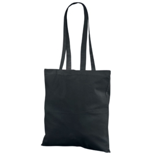 Хлопковая сумка-шоппер черного цвета по выгодной цене. Размеры 38х42 см