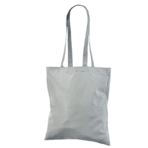 Хлопковая сумка-шоппер серого цвета по выгодной цене. Размеры 38х42 см