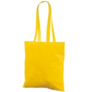 Хлопковая сумка-шоппер желтого цвета по выгодной цене. Размеры 38х42 см