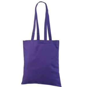 Хлопковая сумка-шоппер фиолетового цвета по выгодной цене